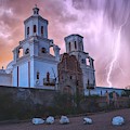 San Xavier Mission Lightning